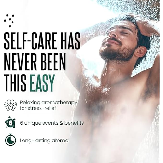 كليفر فاي أجهزة الاستحمام العطرية Cleverfy للرجال - عبوة من 6 قنابل استحمام تحتوي على زيوت عطرية. هدايا أعياد ميلاد للعناية الذاتية للرجال وهدايا عيد الحب له. - Image 3